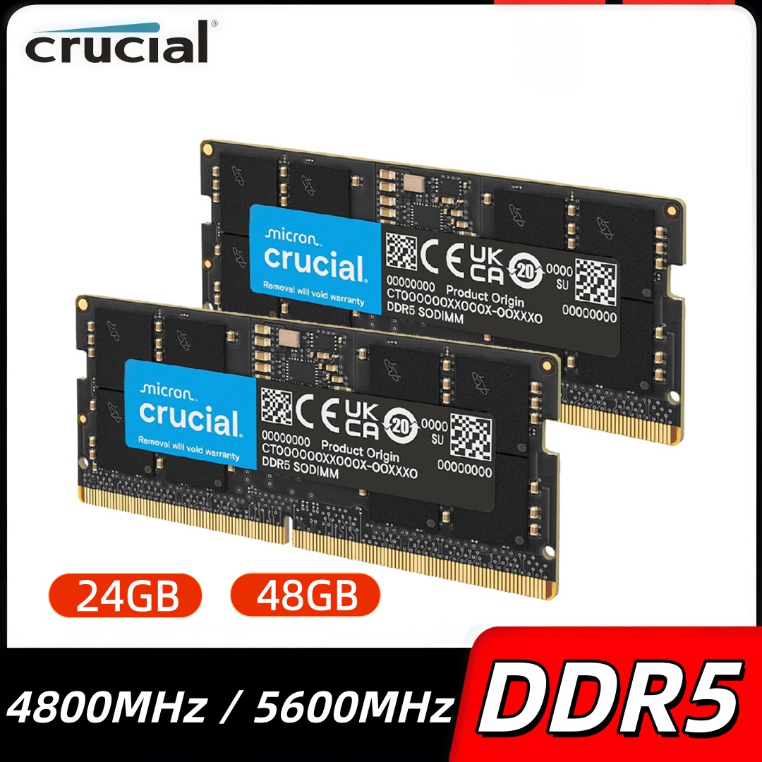 Memory Ram Upgrade - Original Crucial DDR5 RAM 24GB 48GB