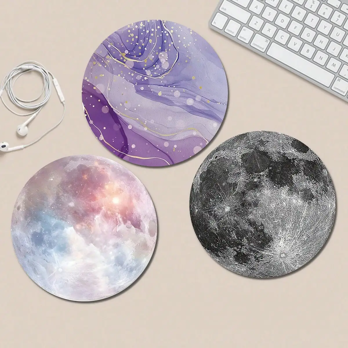 Laptop Accessories Officeworks - 1 Purple Marble Moon Cute Mouse