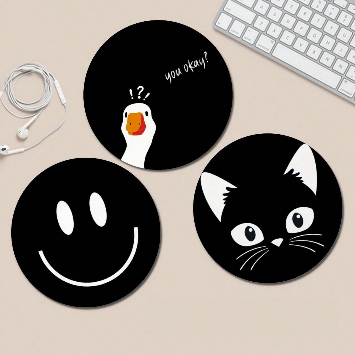 Laptop Accessories Officeworks - 1pc Cute Smiling Face & Cat