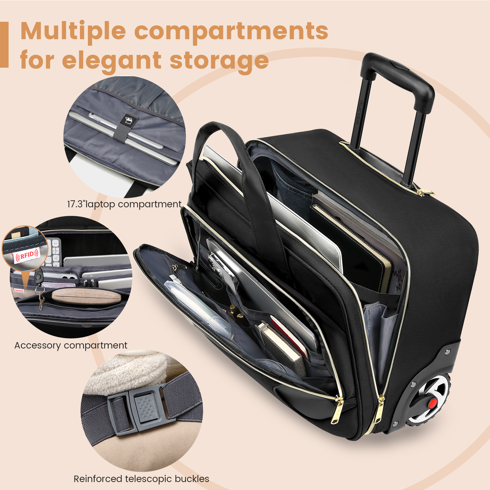 18 Inch Rolling Briefcase Larg – обзор и цена Laptop Accessories Travel Case