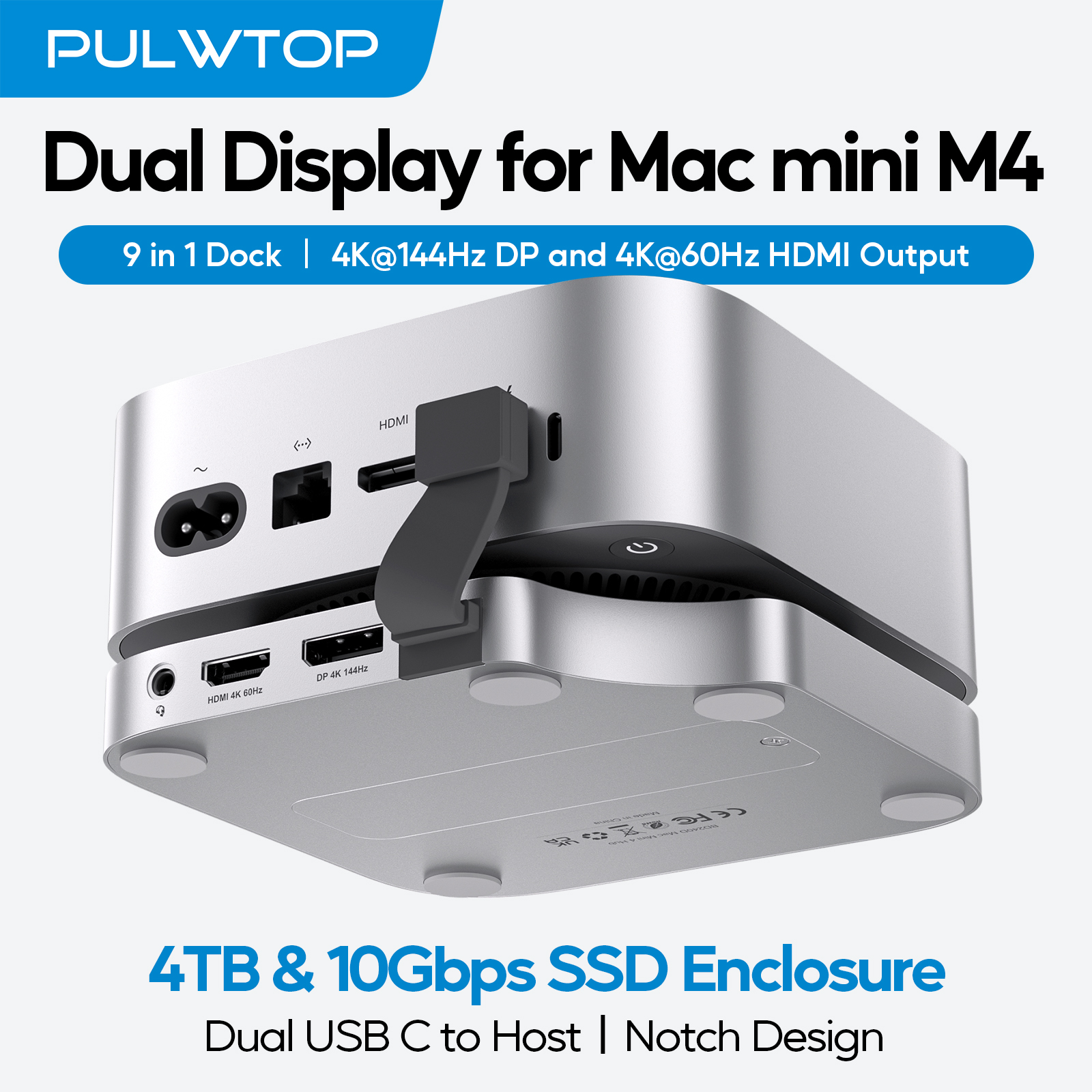 PULWTOP Mac Mini M4 Dock Stand – обзор и цена Mac Laptop Accessories